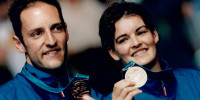 Sydney 2000 Bronze medallists in the XD Simon Archer + Jo Goode of the UK